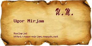 Ugor Mirjam névjegykártya